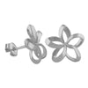 Sterling Silver 1/2 Inch Open Plumeria Stud Earrings