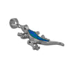 Sterling Silver Synthetic Blue Opal Lizard Pendant Necklace, 18