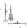 Sterling Silver Ukulele Plumeria Pendant Necklace, 16+2