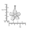 Sterling Silver 27mm Plumeria Pendant Necklace, 16+2