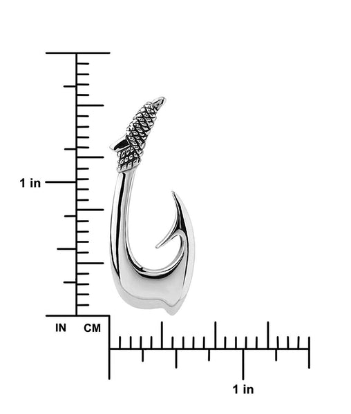catch fish silver hook Sterling Silver Large Plain Fish Hook Pendant – Hawaiian Silver Jewelry