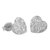 Sterling Silver Engraved Heart Earrings