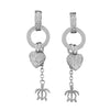 Sterling Silver Heart and Turtle Dangle Earrings