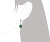 Sterling Silver Abalone Shell Flip Flop Dangling Oval Earrings