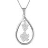 Sterling Silver Teardrop Plumeria Pendant Necklace, 16+2