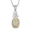 Sterling Silver Small Pineapple Pendant Necklace, 16+2