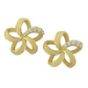 14kt Yellow Gold Plated Sterling Silver Open Plumeria Stud Earrings
