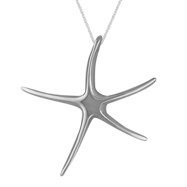 Sterling Silver Starfish Pendant Necklace, 18