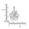 Sterling Silver 23mm Hibiscus Pendant Necklace, 16+2