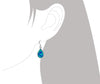 Sterling Silver Synthetic Blue Opal Teardrop Dangle Earrings
