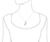 Sterling Silver Synthetic Blue Opal Mermaid Pendant Necklace, 16+2
