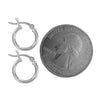 Sterling Silver Small Huggies Hoop Earrings 2mm x 12mm