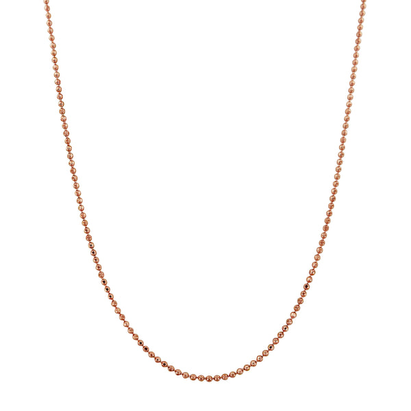 14kt Rose Gold Plated Sterling Silver 1.2mm Diamond-Cut Ball Necklace Chain  – Hawaiian Silver Jewelry