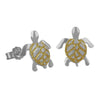Sterling Silver 11mm Sea Turtle Stud Earrings