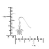 Sterling Silver 11mm Sea Turtle Dangle Earrings