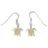 Sterling Silver 11mm Sea Turtle Dangle Earrings