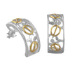 Sterling Silver Turtle Filigree Half Hoop Earrings