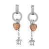 Sterling Silver Heart and Turtle Dangle Earrings