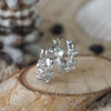 Sterling Silver Tiny Plumeria Hoop Earrings