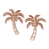Rhodium Plated Sterling Silver Coconut Palm Tree Stud Earrings