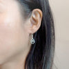 Sterling Silver Wave in Teardrop Dangle Earrings