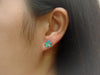 Sterling Silver Synthetic Blue Opal 10mm Plumeria Stud Earrings