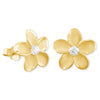Sterling Silver 9mm Plumeria Stud Earrings