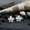 Sterling Silver 9mm Plumeria Stud Earrings