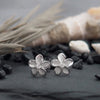 Sterling Silver 9mm Plumeria Stud Earrings