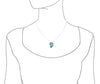Sterling Silver Synthetic Blue Opal Nautilus Shell Pendant Necklace, 16+2