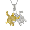 Sterling Silver Turtle Pals BFF Pendant Necklace, 16+2
