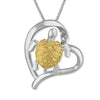 Sterling Silver Turtle in Heart Pendant Necklace, 16+2