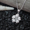 Sterling Silver 17mm Hibiscus Pendant Necklace, 16+2
