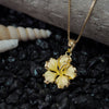 Sterling Silver 17mm Hibiscus Pendant Necklace, 16+2