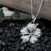 Sterling Silver 23mm Hibiscus Pendant Necklace, 16+2