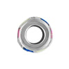 Sterling Silver Synthetic Opal Bead Barrel Charm/Pendant