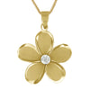 Sterling Silver 27mm Plumeria Pendant Necklace, 16+2