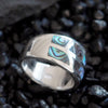 Sterling Silver Abalone Paua Shell Tapered Band Ring