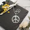 Sterling Silver Large Peace Sign Pendant Necklace, 18