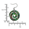 Sterling Silver Abalone Shell Spiral Circle Dangle Earrings