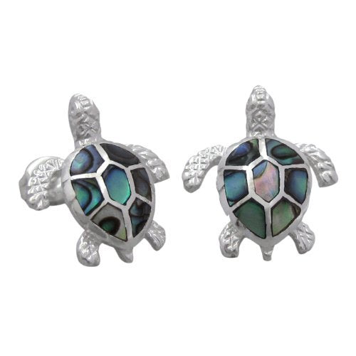Sterling Silver Sea Turtles Abalone Earrings Sterling Silver Sea Turtles Abalone Earrings