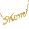 Sterling Silver Engraved Mom Pendant Necklace, 18