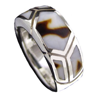 Sterling Silver Sea Shell Inlay Ring