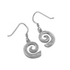 Sterling Silver Synthetic Blue Opal Spiral Wave Dangle Earrings