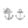 Sterling Silver XS Small Anchor Stud Earrings