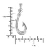 Sterling Silver Hand Engraved Reversible Hawaiian Fish Hook Pendant