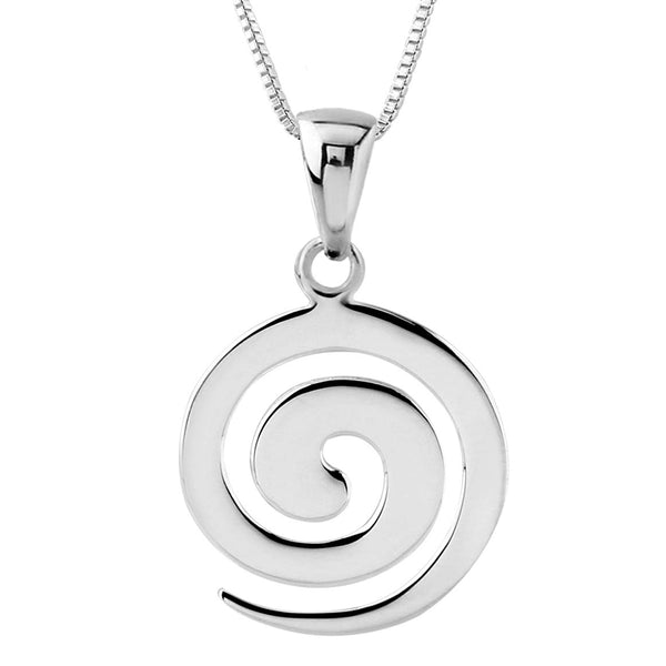 Sterling Silver Spiral Pendant Necklace, 18