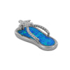 Sterling Silver Synthetic Blue Opal Flip Flop Pendant Necklace, 18