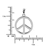 Sterling Silver Large Peace Sign Pendant Necklace, 18