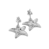 Sterling Silver Synthetic Blue Opal Starfish Stud Earrings